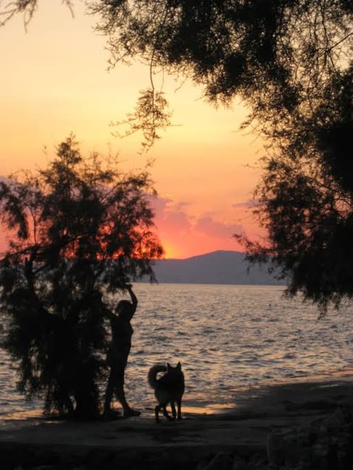 Karnagio beach, 7 min Walking