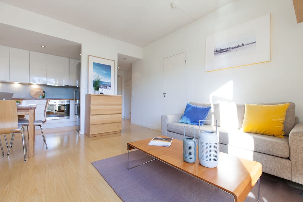 The apartment is nicely laid out, with access to everything from the living room
