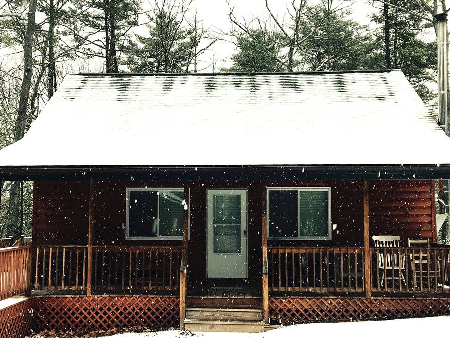 cabin in the snow