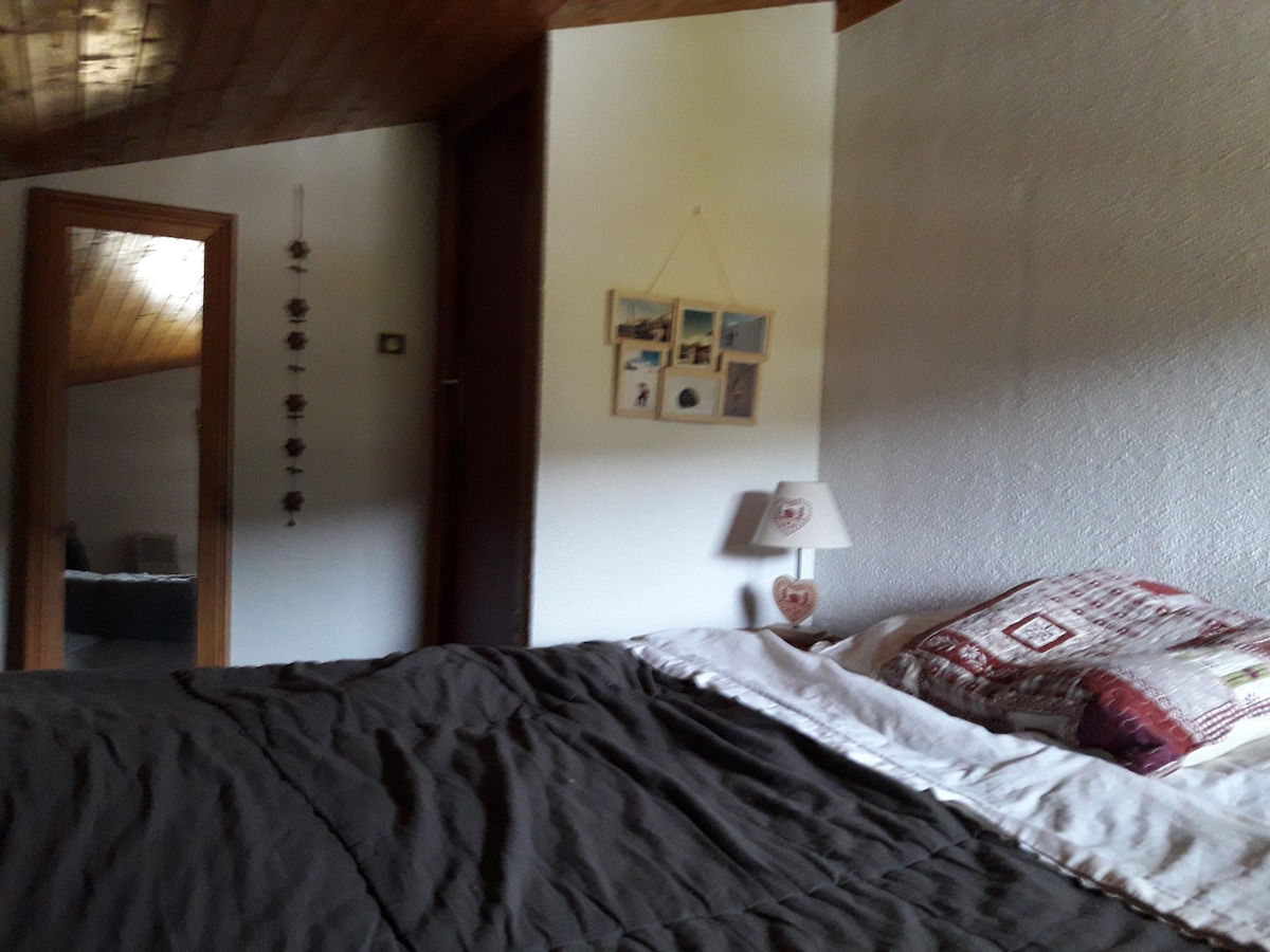 Კიდევ ერთი ოთახი 2 ადამიანისთვის, სხვენის ქვეშ. საწოლებიდან მთების ლამაზი ხედი იშლება (რომელთა გამოყოფა შესაძლებელია).