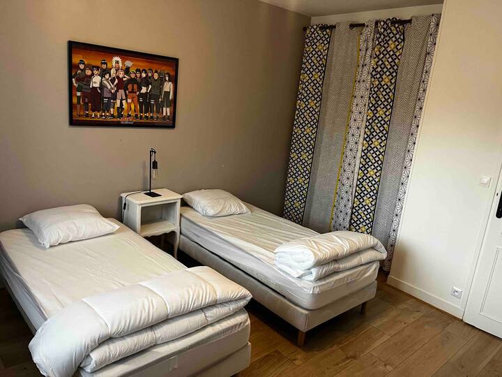 Chambre avec deux lits 1 place 