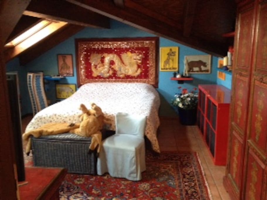 Nice bed in the bedroom
