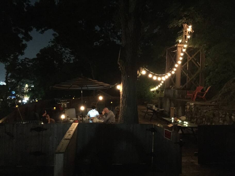 Hang out under the lights and stars with your new friends on the giant WiFi enabled patio!