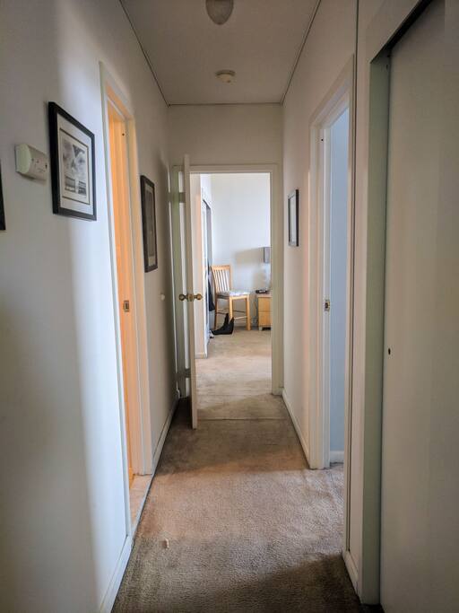 hallway from living room to bedroom