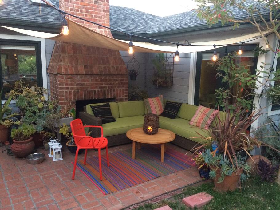 Cozy outside seating.