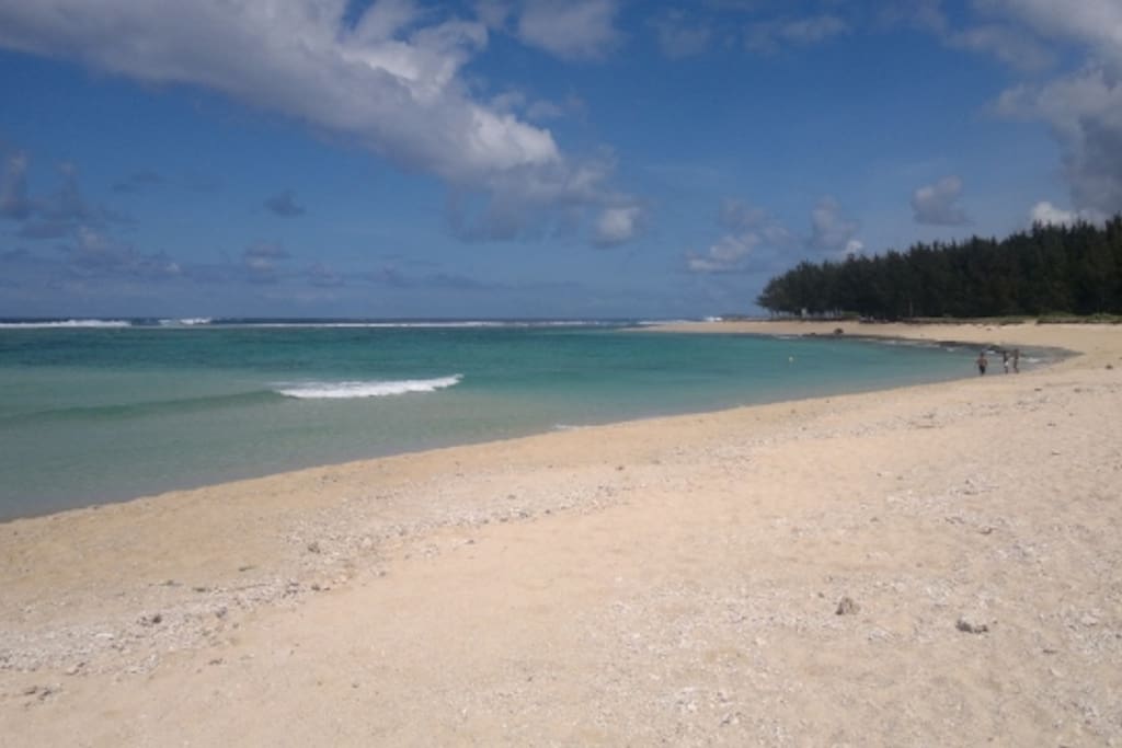 l'exremite de la plage pour la baignade a Riambel