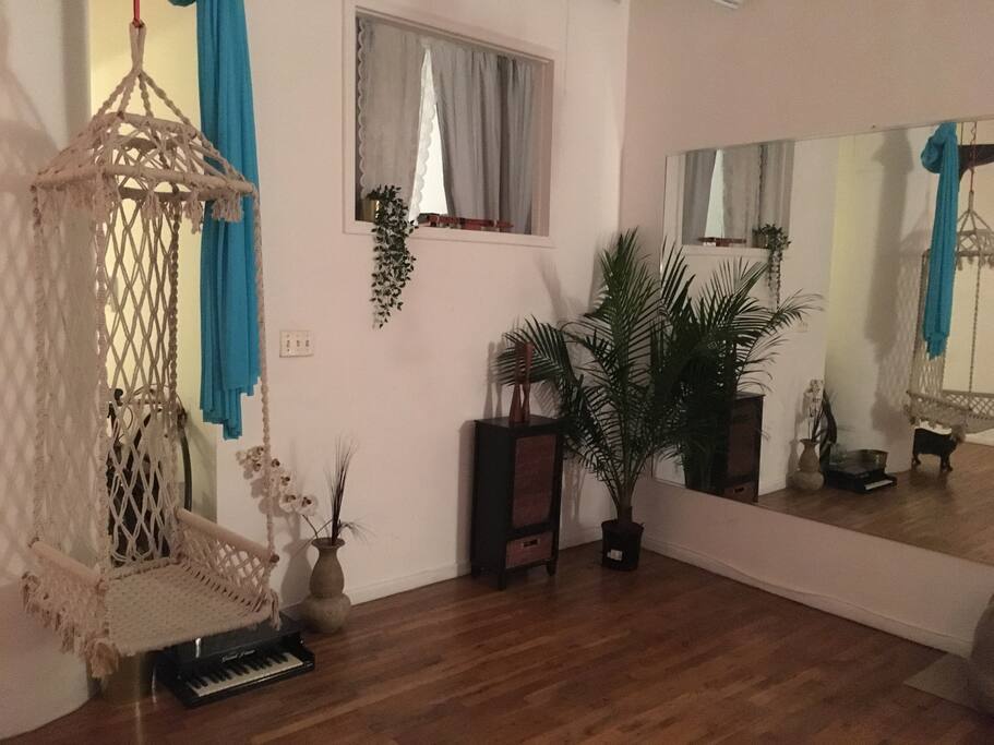 view of living room/dance studio ft. cat