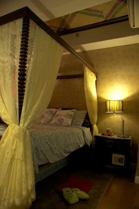 The bedroom that gives a glimpse of the colonial Filipino way of living during the Spanish times, but with modern amenities