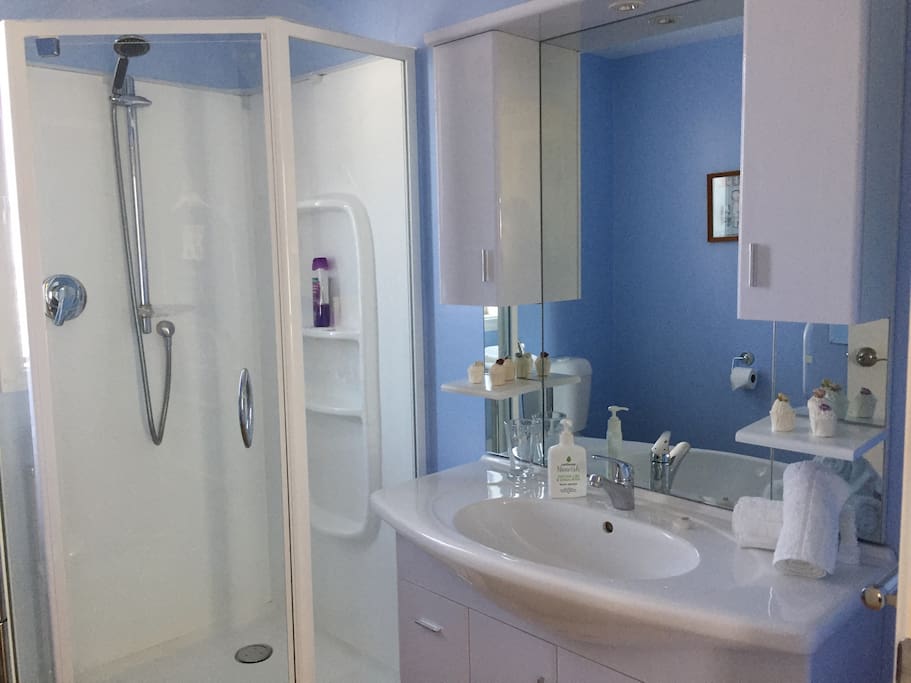 Privacy of your own bathroom which is through your living room into the hallway of our home.
