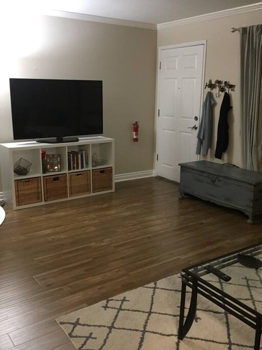 Living room area and front door