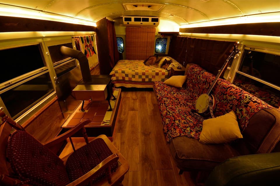 School bus Airbnb in Shepherdstown West Virginia