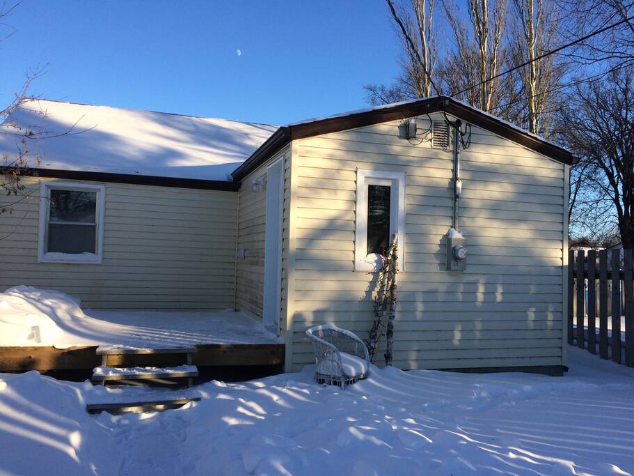 Just imagine green grass and patio furniture on the deck instead of snow!
