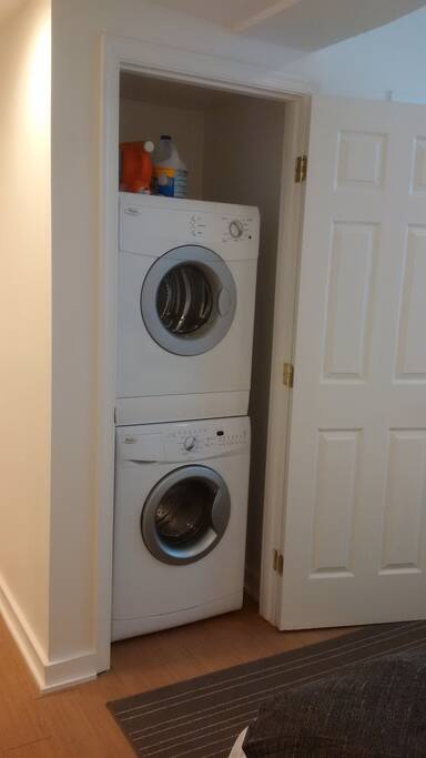 Washer & Dryer in bedroom