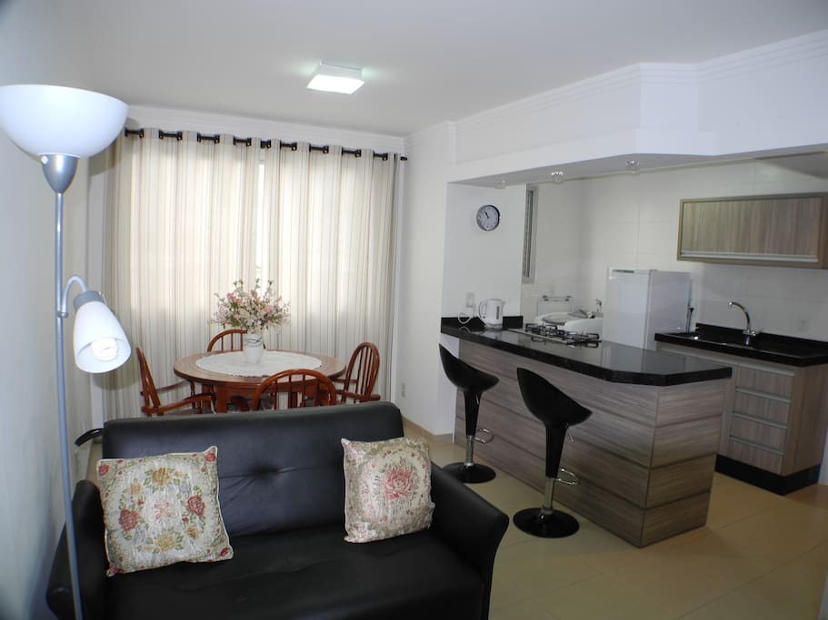 Sala e cozinha integradas