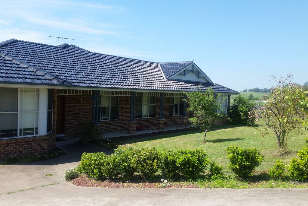 The front view of my house from the driveway.