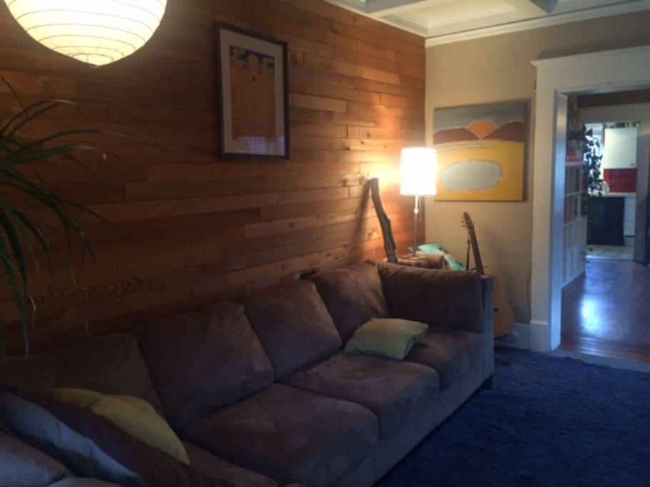 Comfy large couch in living room
