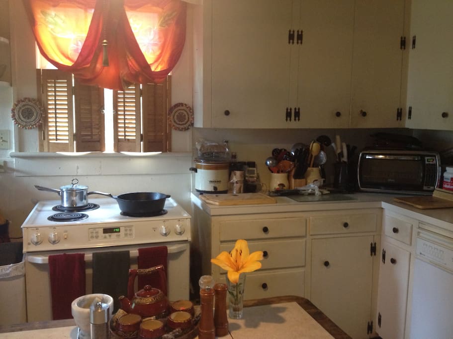 well-loved kitchen that you are welcome to