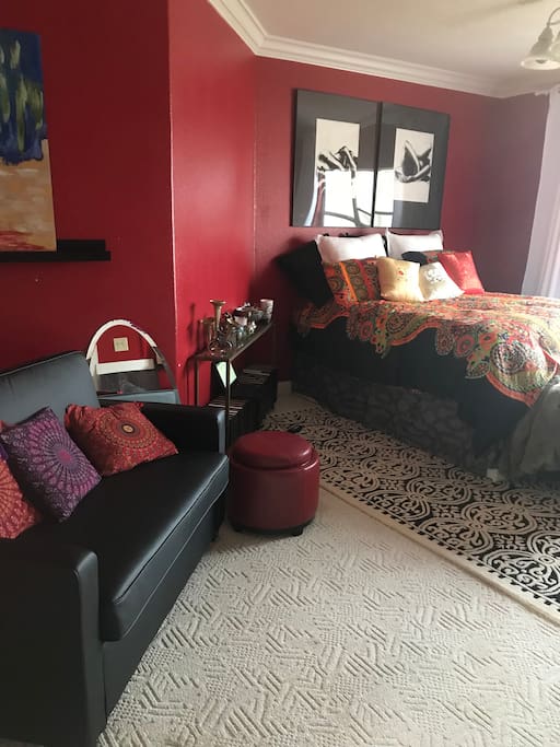 The Red Room queen pillow top and pull out memory foam twin love seat sleeper