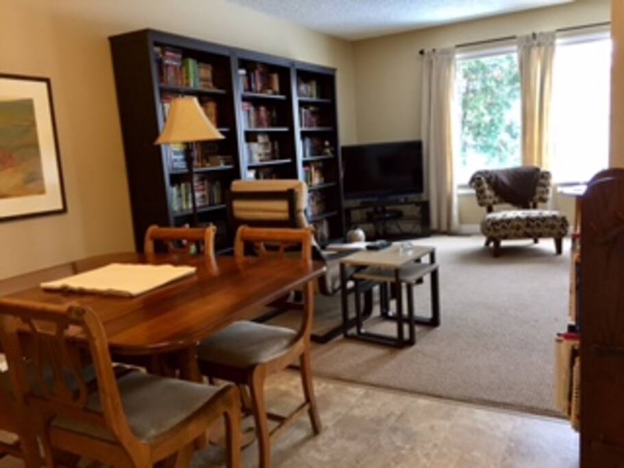 Dining area open to living room.