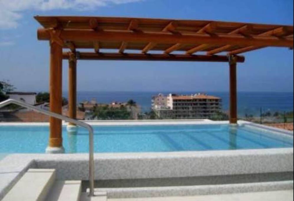 Infiniti Pool with Views of Ocean and Town