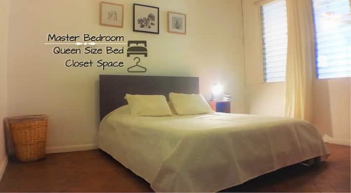 Full size bed. Fully equipped bedroom