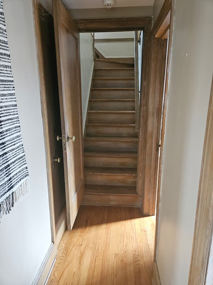 Stairs to attic bedroom 