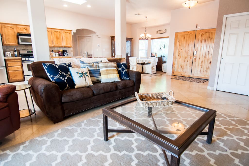 Sit back and relax in the spacious living room.