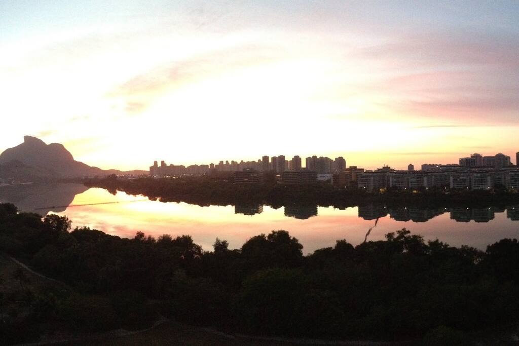view of the site at dawn