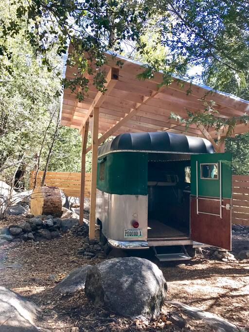 1955 Trail Chief pop-up (original aluminum body, canvas sides + fiberglass roof)