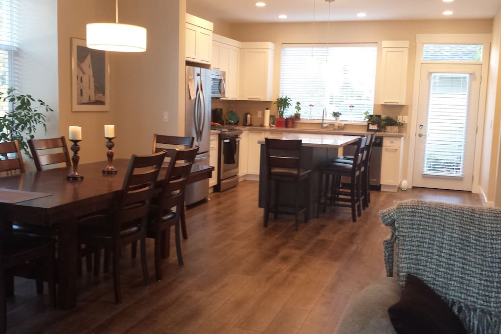 Kitchen for your morning breakfast and coffee or tea. Or sit out on the backyard patio.