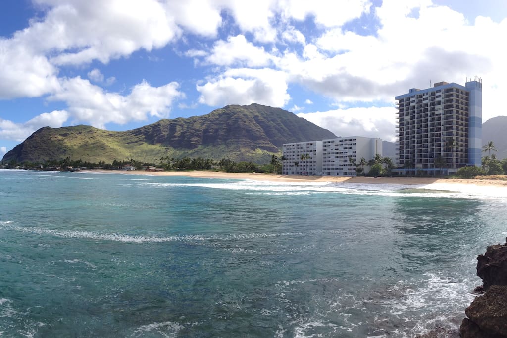 Hawaiian Princess (taller condo to right) on the Beach