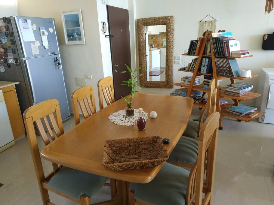 The dining table can be enlarged and fit 10 for unforgatable dinners!