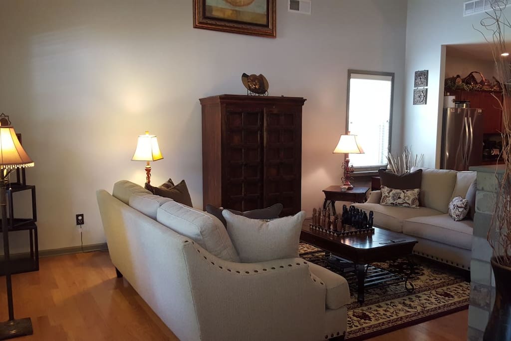 The home opens into a lovely, gently used living room.