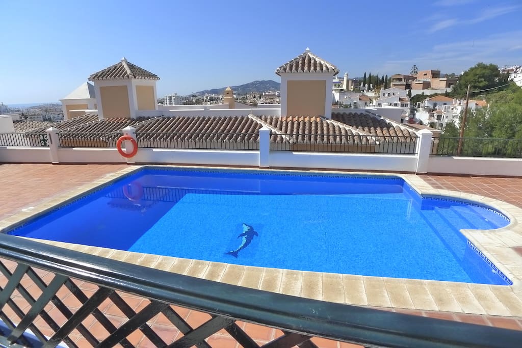 Pool in front of the house