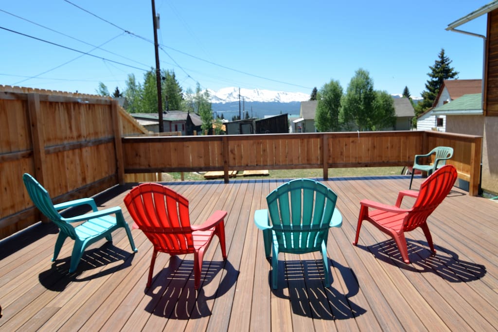 Enjoy the views of Mt. Massive and Elbert for our large deck