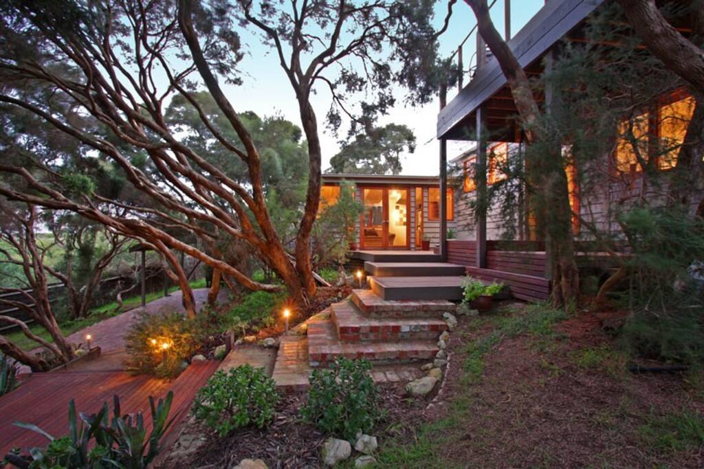 Entrance at sunset