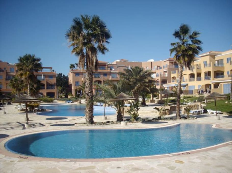 3 lovely pools surrounded by beautiful gardens