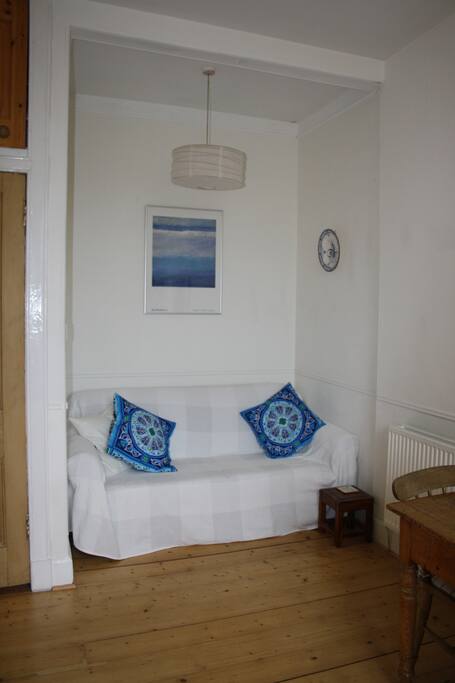 A comfortable alcove in the shared living space.