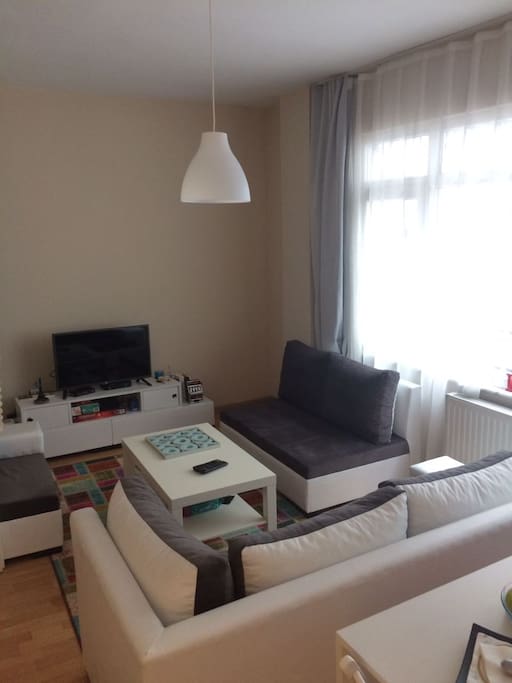 Enjoyable living room with our smart TV