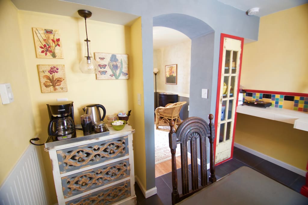 Coffee nook where scones and coffee will be provided each morning.