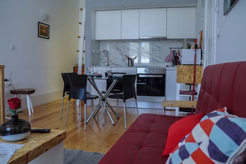 kitchenette with a table for four (fully equipped)