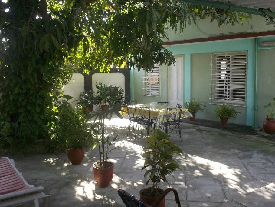 Here you see the patio, special to read a book or just to sit down and chill out.