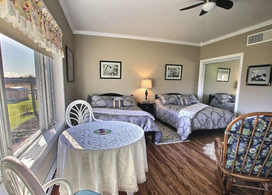 Two Double Beds, Large Closets, and Picture Window