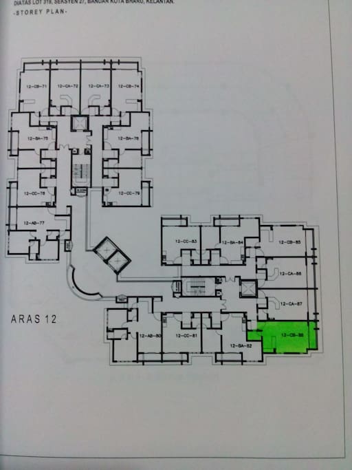 location of Choon's Aprt at Level 12 CB 88, a corner lot, just 5 footsteps away from lift No. 4
