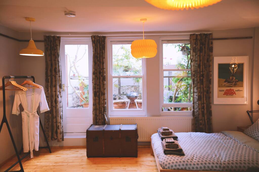 Bedroom. The large bedroom overlooks the lovely garden.