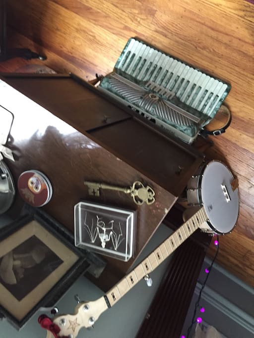 Enjoy strumming a banjo on our stoop or playing the accordion for our dogs.