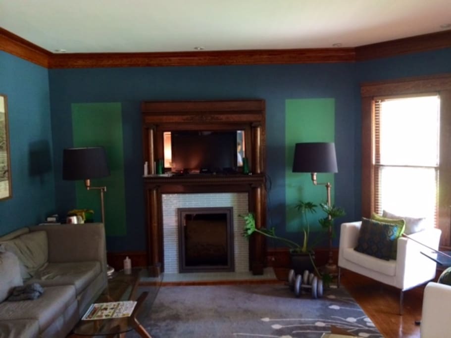 Living room with fireplace