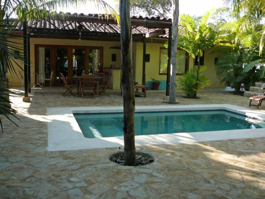 Replaced stone pool deck