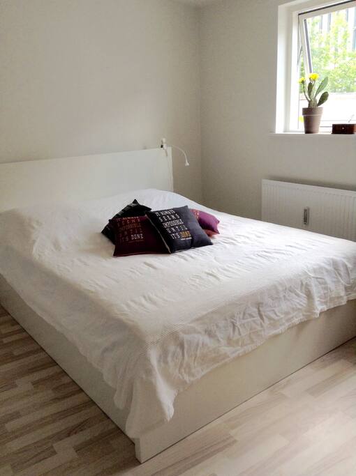 Bedroom with new bed