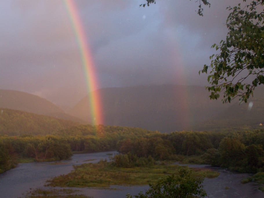 Double Rainbow in the front yard.